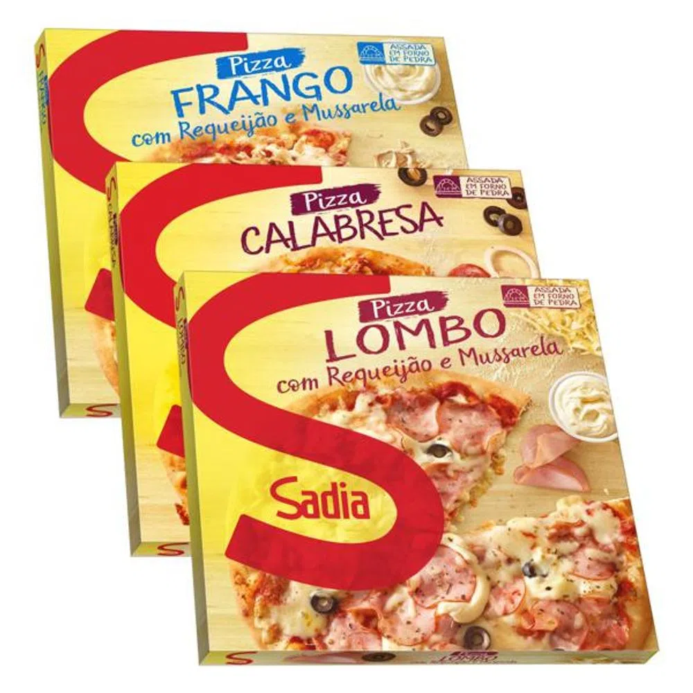 PIZZAS MISTA CAIXA COM 3 SABORES SADIA