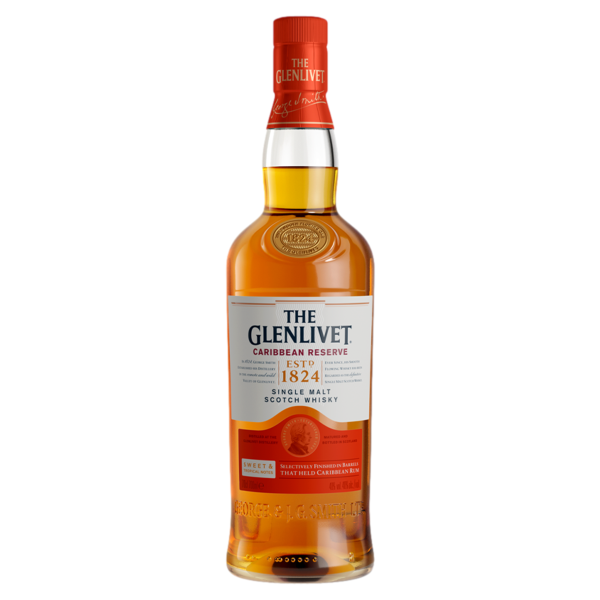 WHISKY GLENLIVET CARIBBEAN RES.- 6X750ML