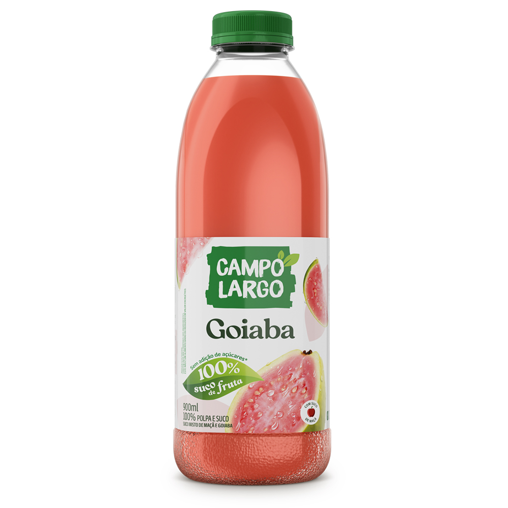 SUCO DE GOIABA E MAÇÃ CAMPO LARGO 900ML